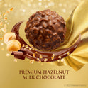 Ferrero Rocher Fine Hazelnut Milk Chocolate, 3 Count, Individually Wrapped Chocolate Candy Gifts, 1.3 oz