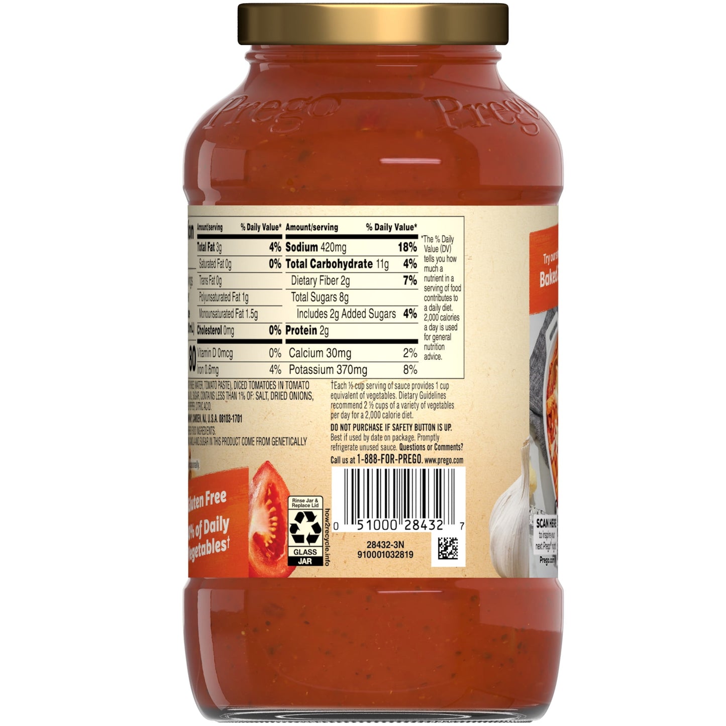 Prego Spicy Marinara Pasta Sauce, 24 oz Jar