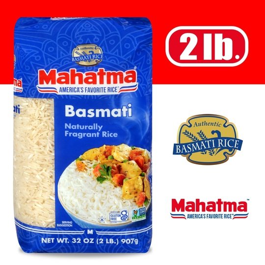 Mahatma Basmati White Rice, Fragrant Extra Long Grain Rice, 2 lb Bag