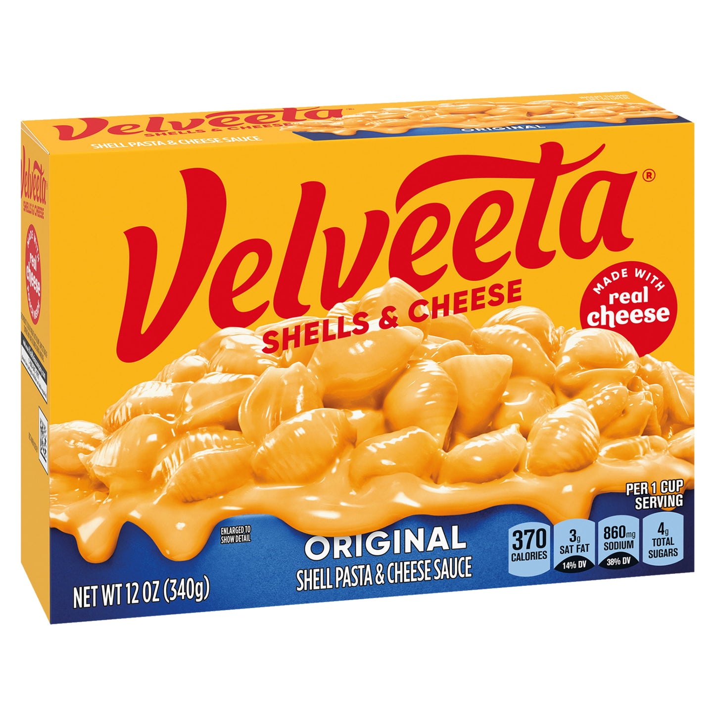 Velveeta Shells and Cheese Original Macaroni and Cheese Dinner, 12 oz Box