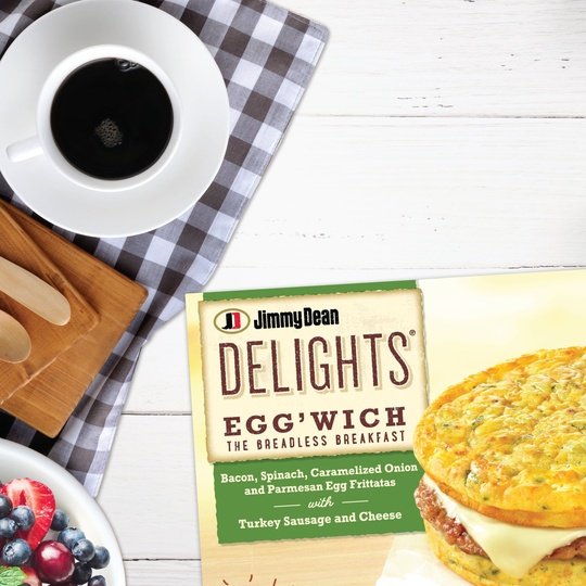 Jimmy Dean Delights Egg'wich Parmesan Egg Frittatas Turkey Sausage and Cheese, 4 count (Frozen)