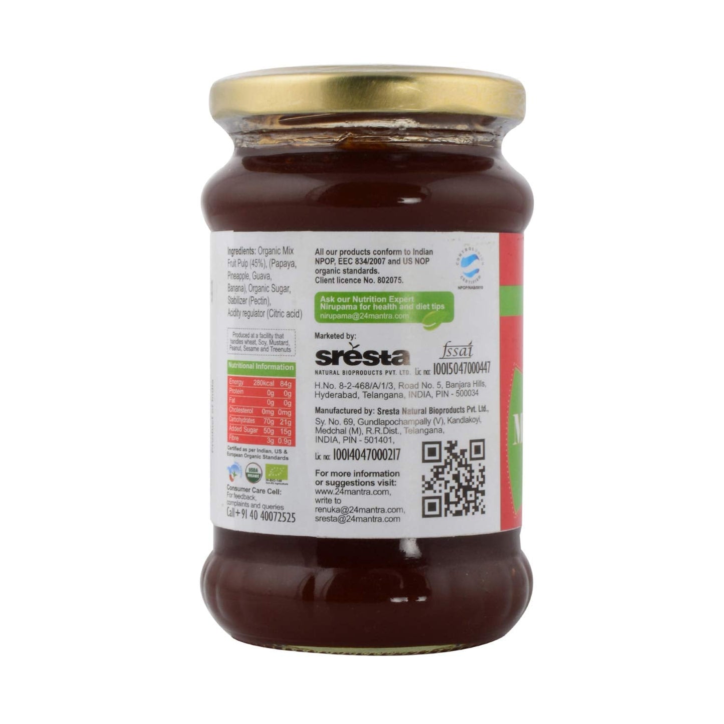 Organic Mixed Fruit Jam