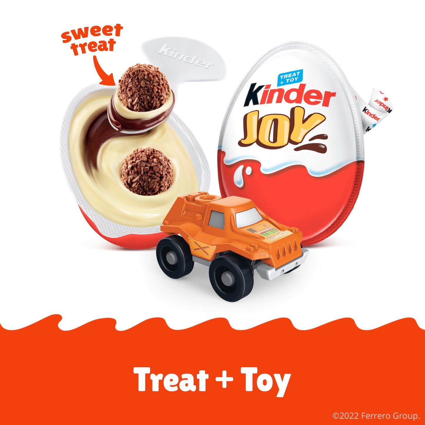 Kinder Joy Egg, Treat Plus Toy, Sweet Cream & Chocolatey Wafers, Valentines Day Gift, 1 Ct