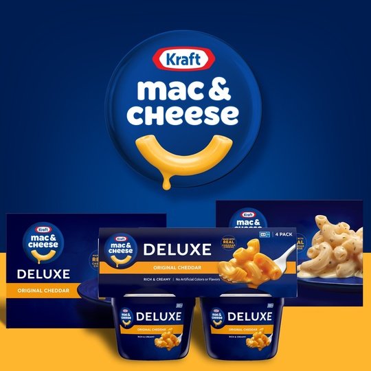 Kraft Deluxe Original Mac N Cheese Macaroni and Cheese Cups Easy Microwavable Dinner, 4 ct Pack, 2.39 oz Cups