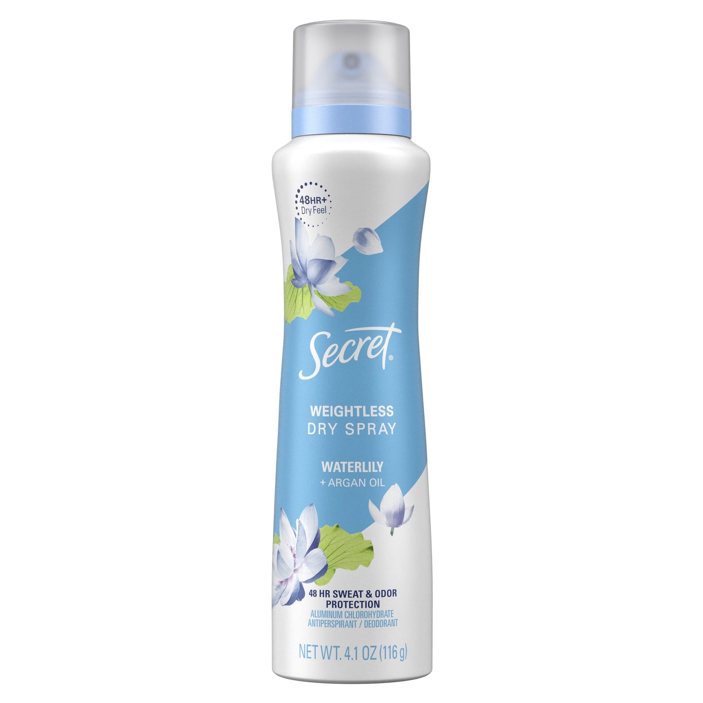 Secret Dry Spray Antiperspirant Deodorant, Waterlily and Argan Oil, 4.1 oz