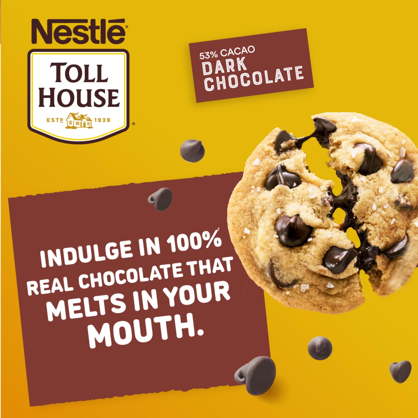 Nestle Toll House Dark Chocolate Baking Chips, Morsels 10 oz Bag