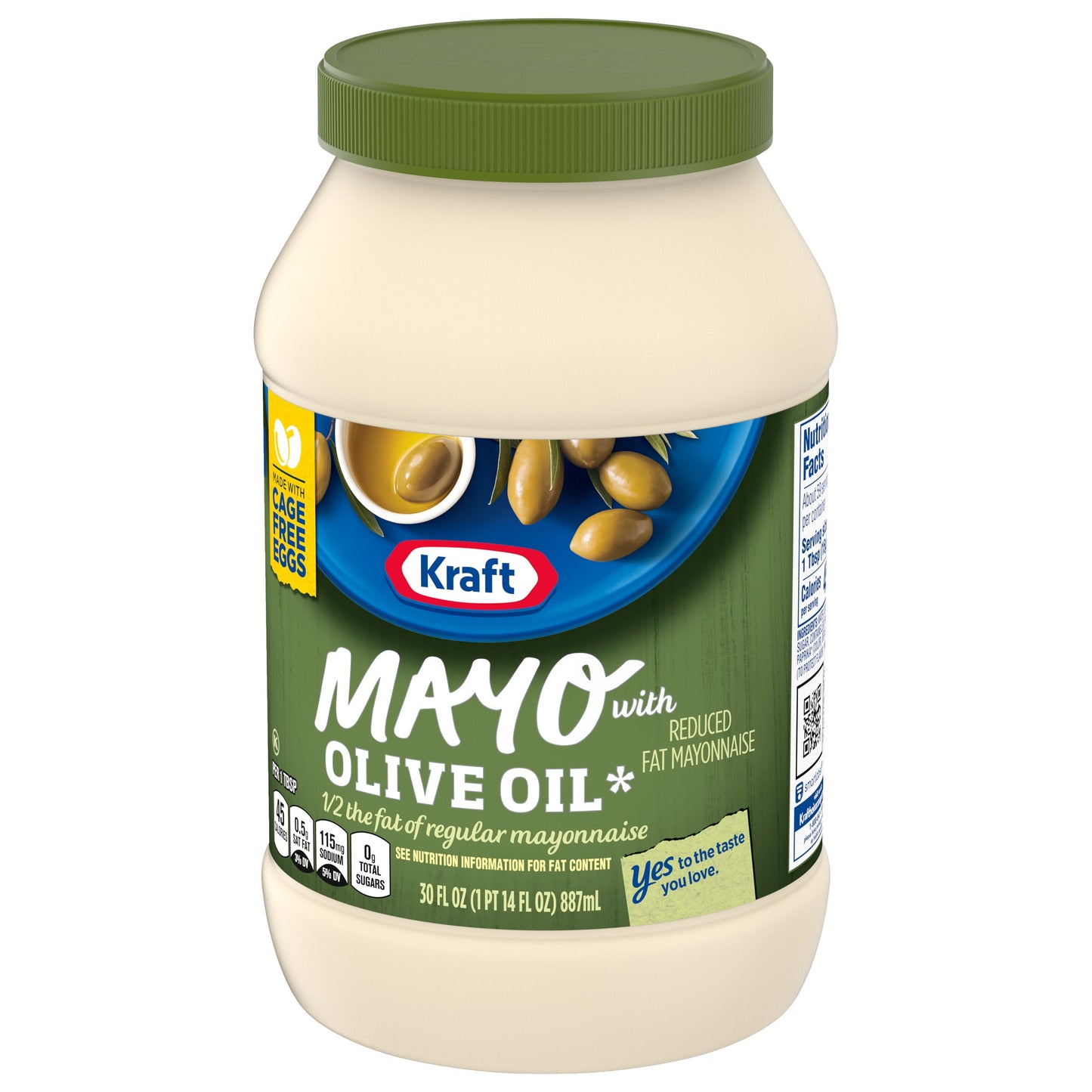 Kraft Mayo with Olive Oil Reduced Fat Mayonnaise, 30 fl oz Jar