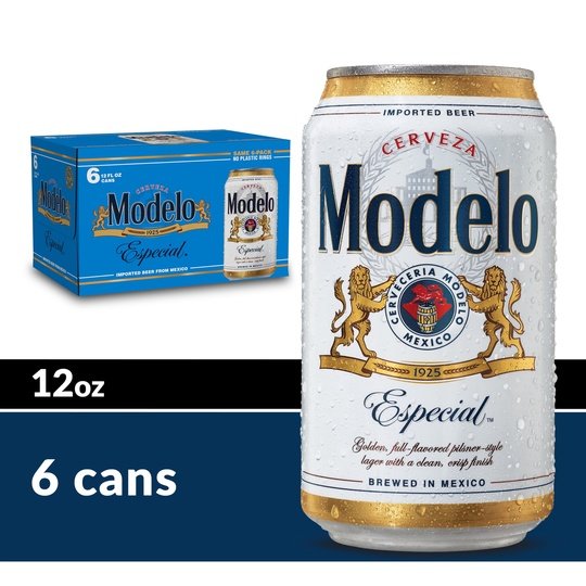 Modelo Especial Mexican Lager Import Beer, 6 Pack Beer, 12 fl oz Cans, 4.4% ABV