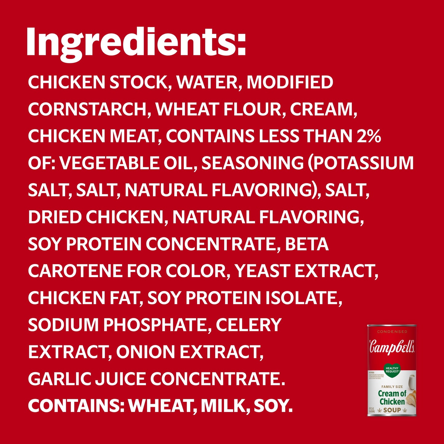 Campbell’s Condensed Healthy Request Cream of Chicken Soup, Family Size, 22.6 Ounce Can