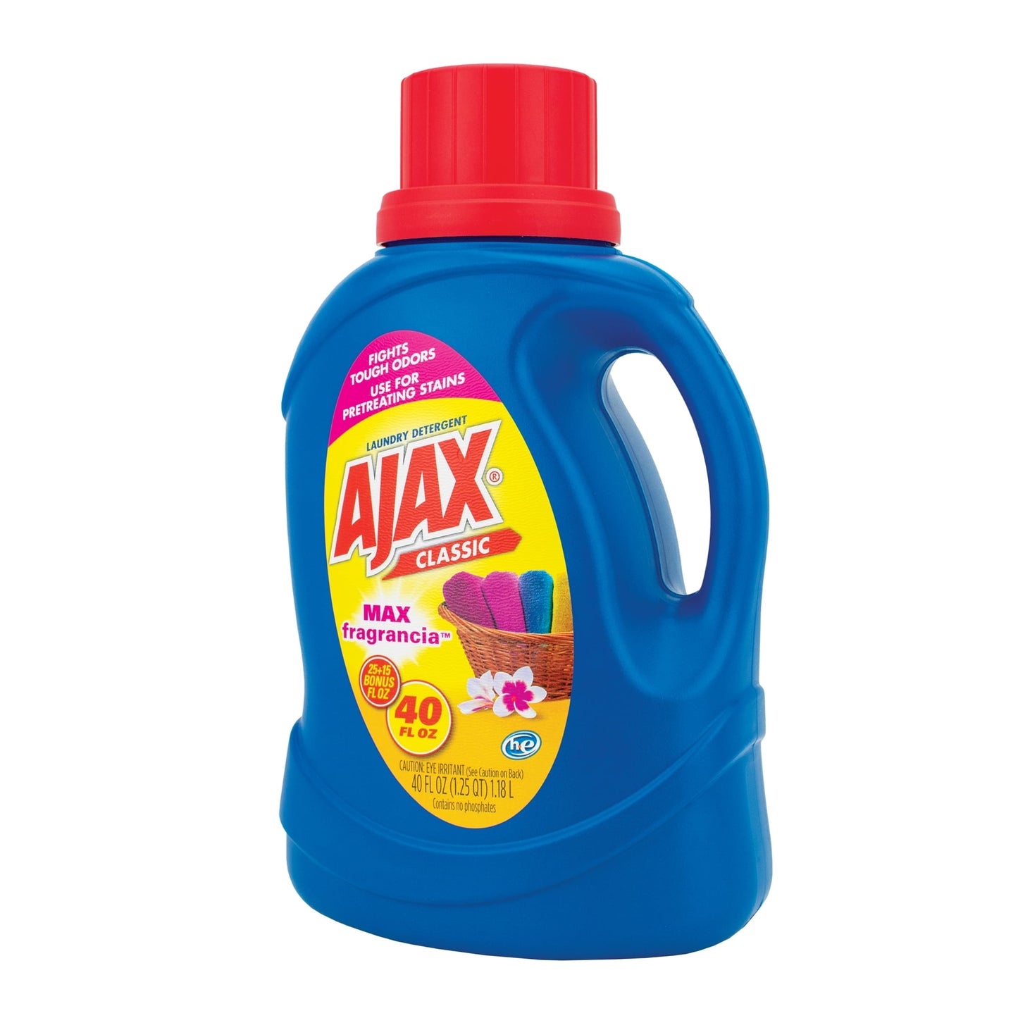 Ajax Liquid Max Fragrance Laundry Detergent, Original, 40 fl oz, 25 Loads, HE Compatible