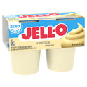 Jell-O Vanilla Sugar Free Pudding Cups Snack, 4 Ct Cups