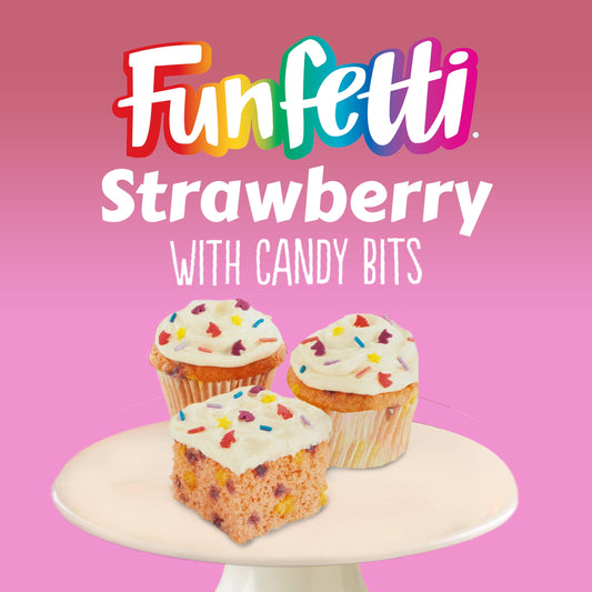 Pillsbury Funfetti Strawberry Cake Mix with Candy Bits, 15.25 Oz Box