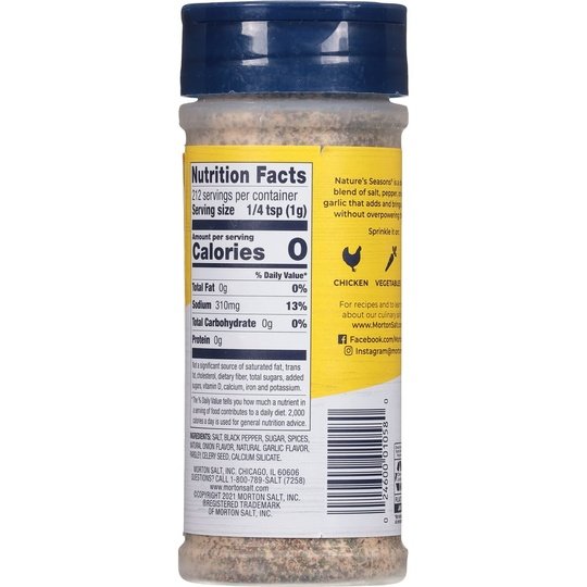 Morton Salt Nature's Seasons Seasoning Blend - Savory, 7.5 oz Canister