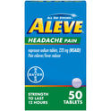 Aleve Headache Pain Reliever Naproxen Sodium Tablets, 50 Count