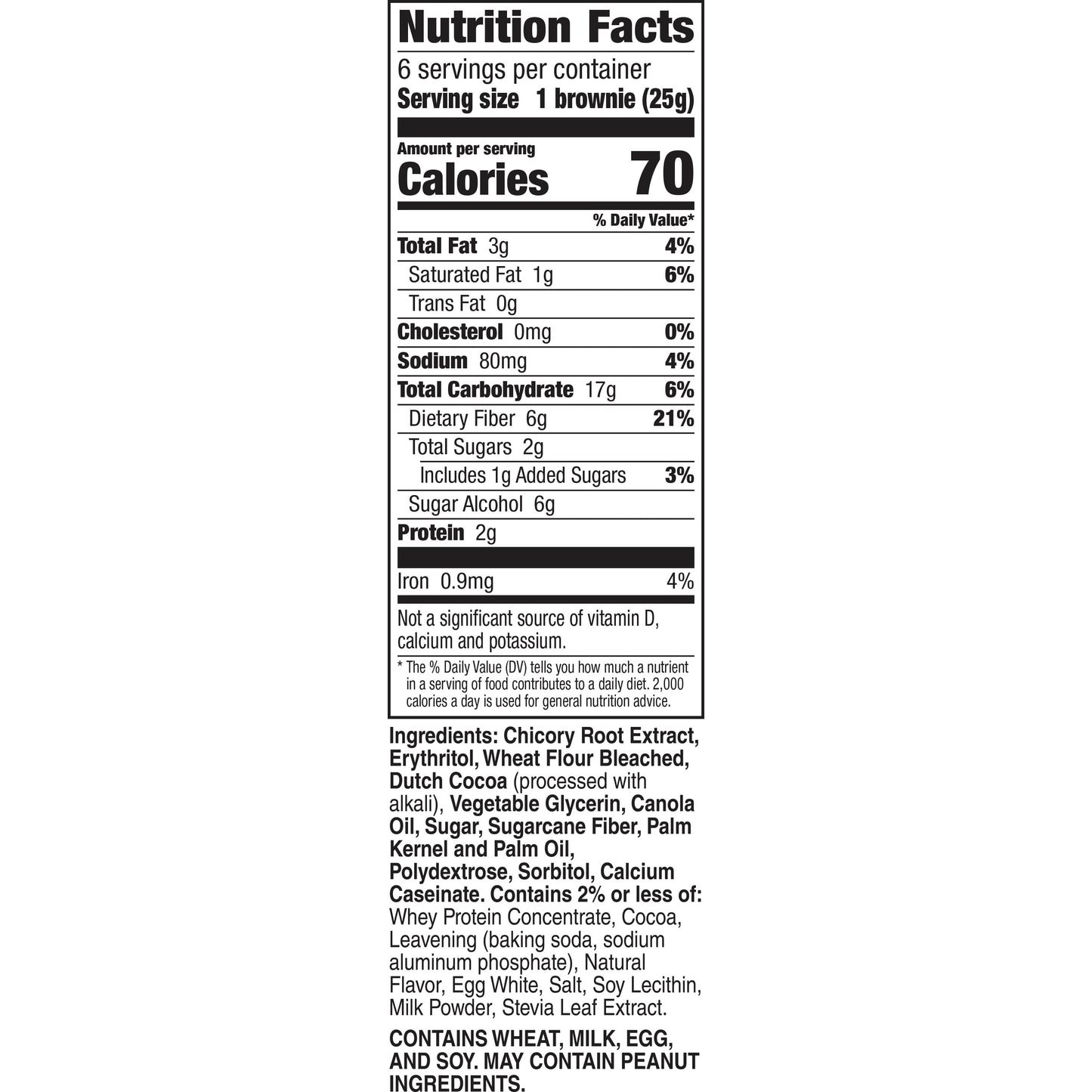 Fiber One 70 Calorie Brownies, Chocolate Fudge, Snack Bars, 6 ct