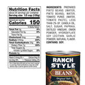 Ranch Style Beans, Canned Beans, 108 OZ