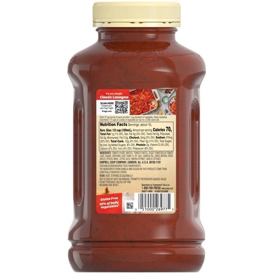 Prego Traditional Spaghetti Sauce, 45 oz Jar