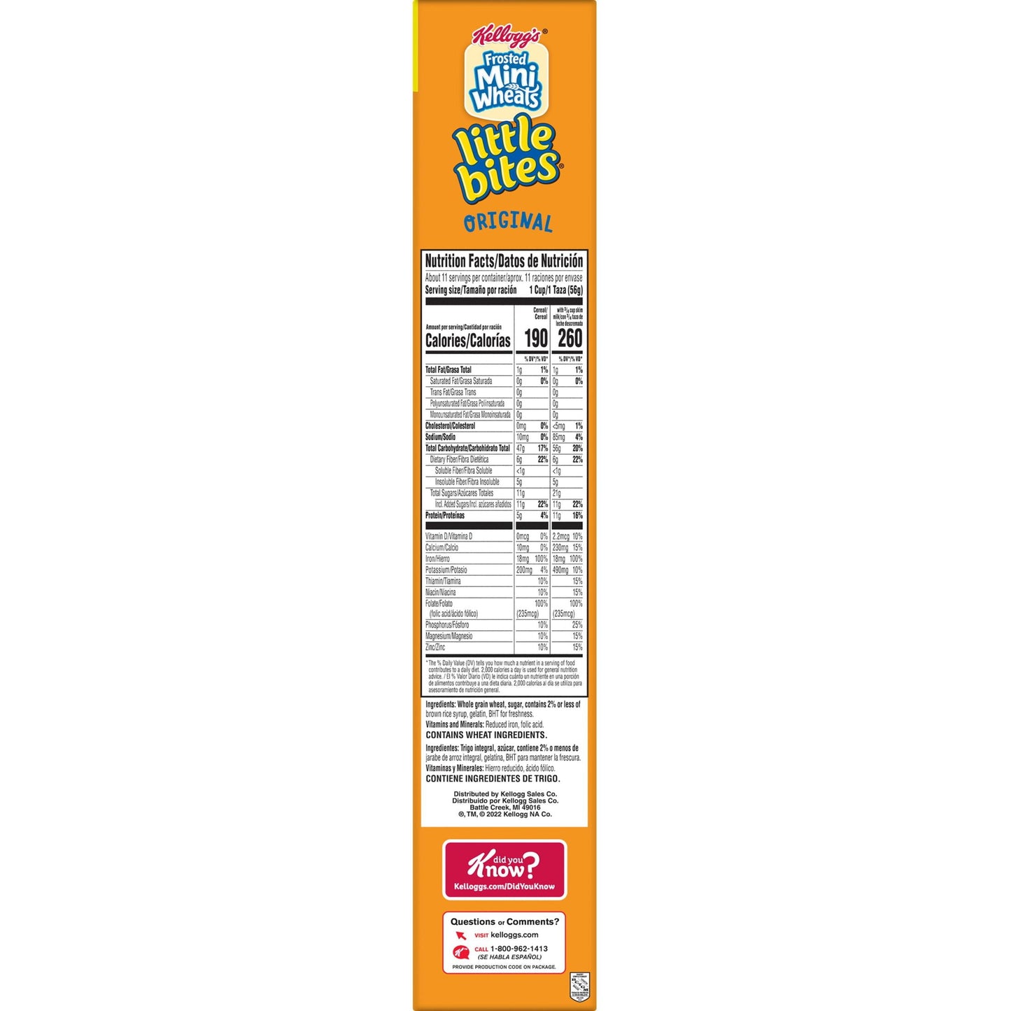 Kellogg's Frosted Mini-Wheats Little Bites Original Breakfast Cereal, Family Size, 23 oz Box