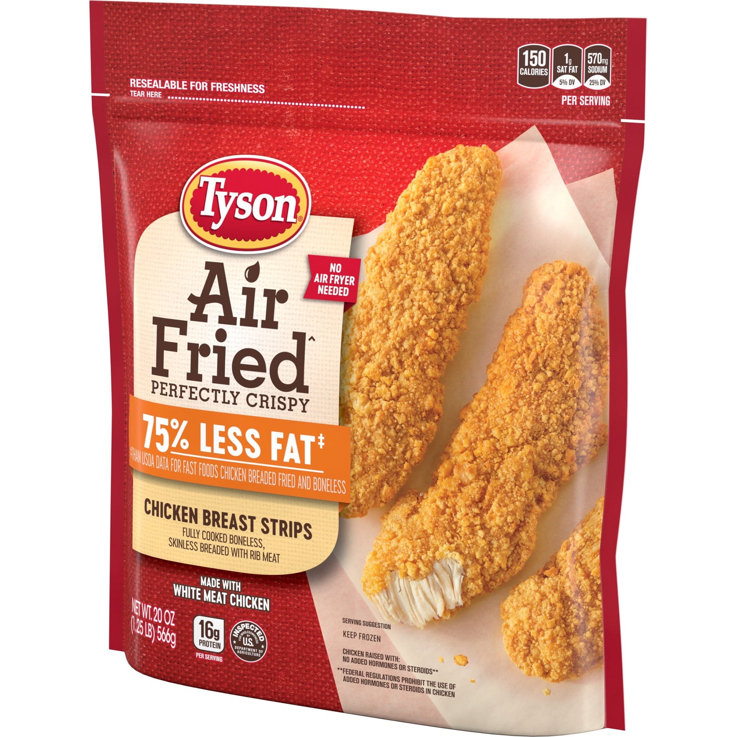 Tyson Air Fried Crispy Chicken Breast Strips, 1.25 lb (Frozen)