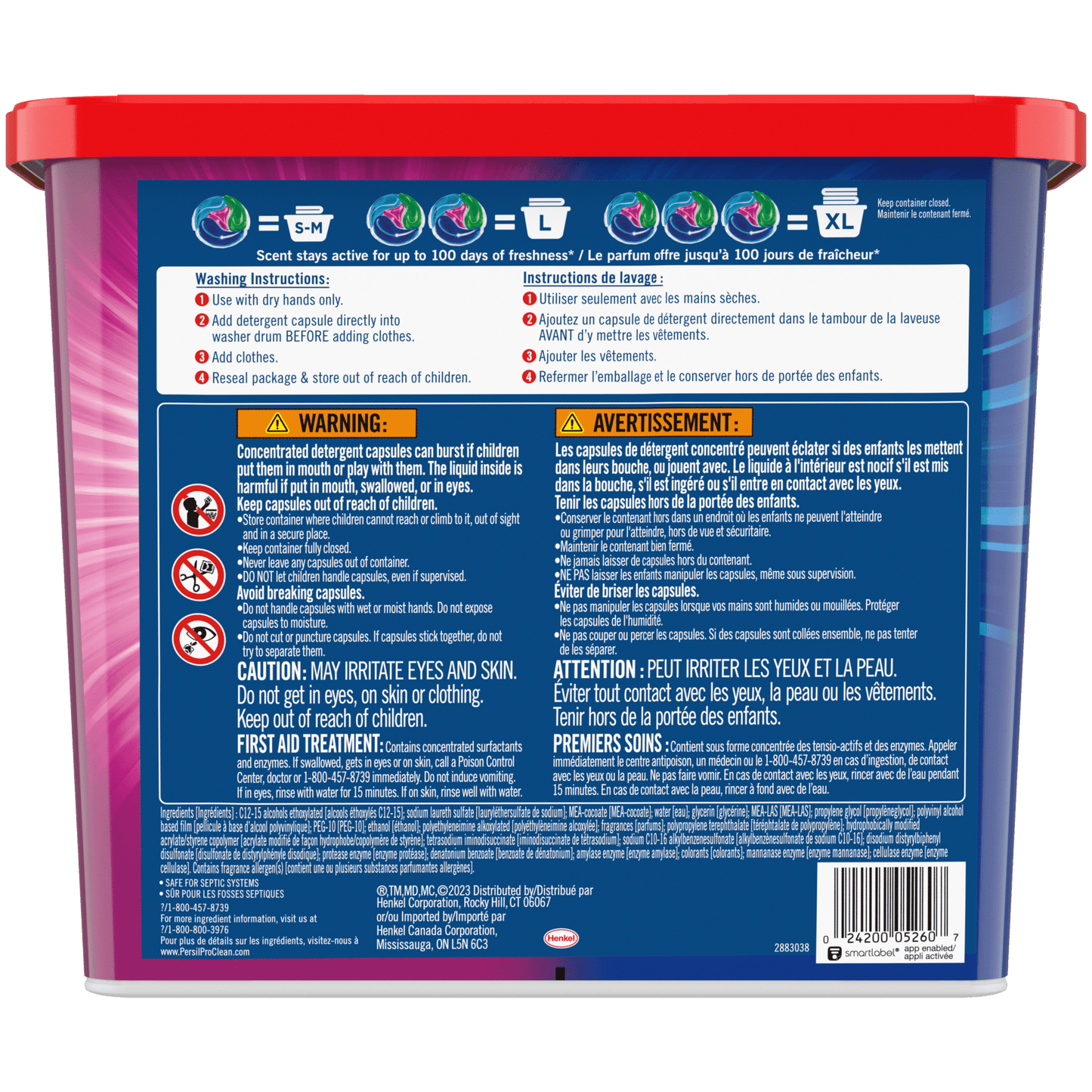 Persil Discs Laundry Detergent Pacs, Intense Fresh, High Efficiency (HE) Compatible, Laundry Soap, 62 Count