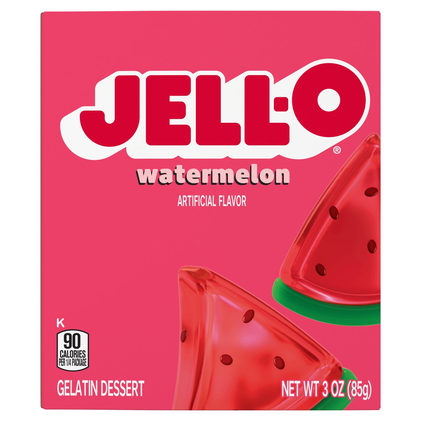 Jell-O Watermelon Artificially Flavored Gelatin Dessert Mix, 3 oz Box