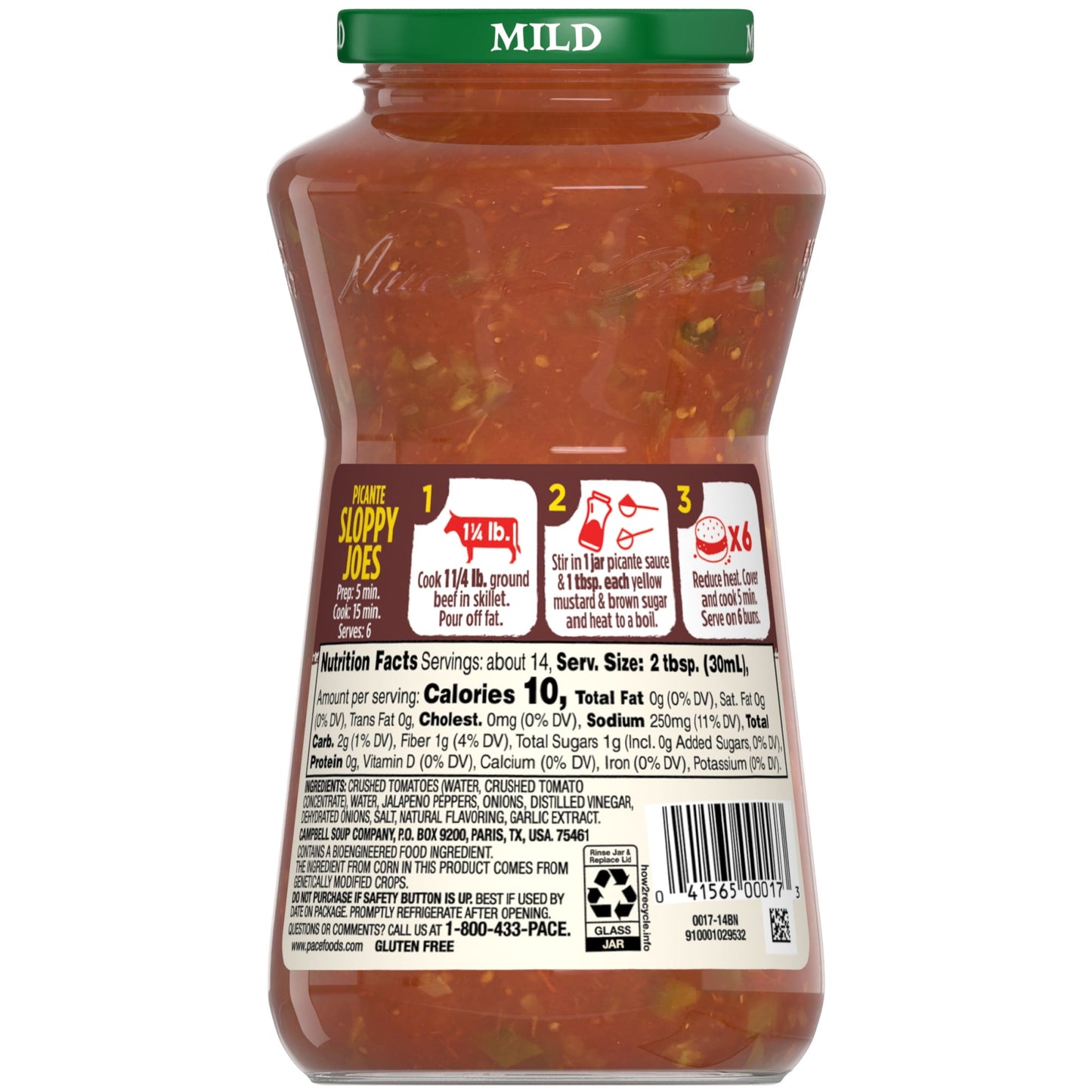 Pace Mild Picante Sauce, 16 oz Jar