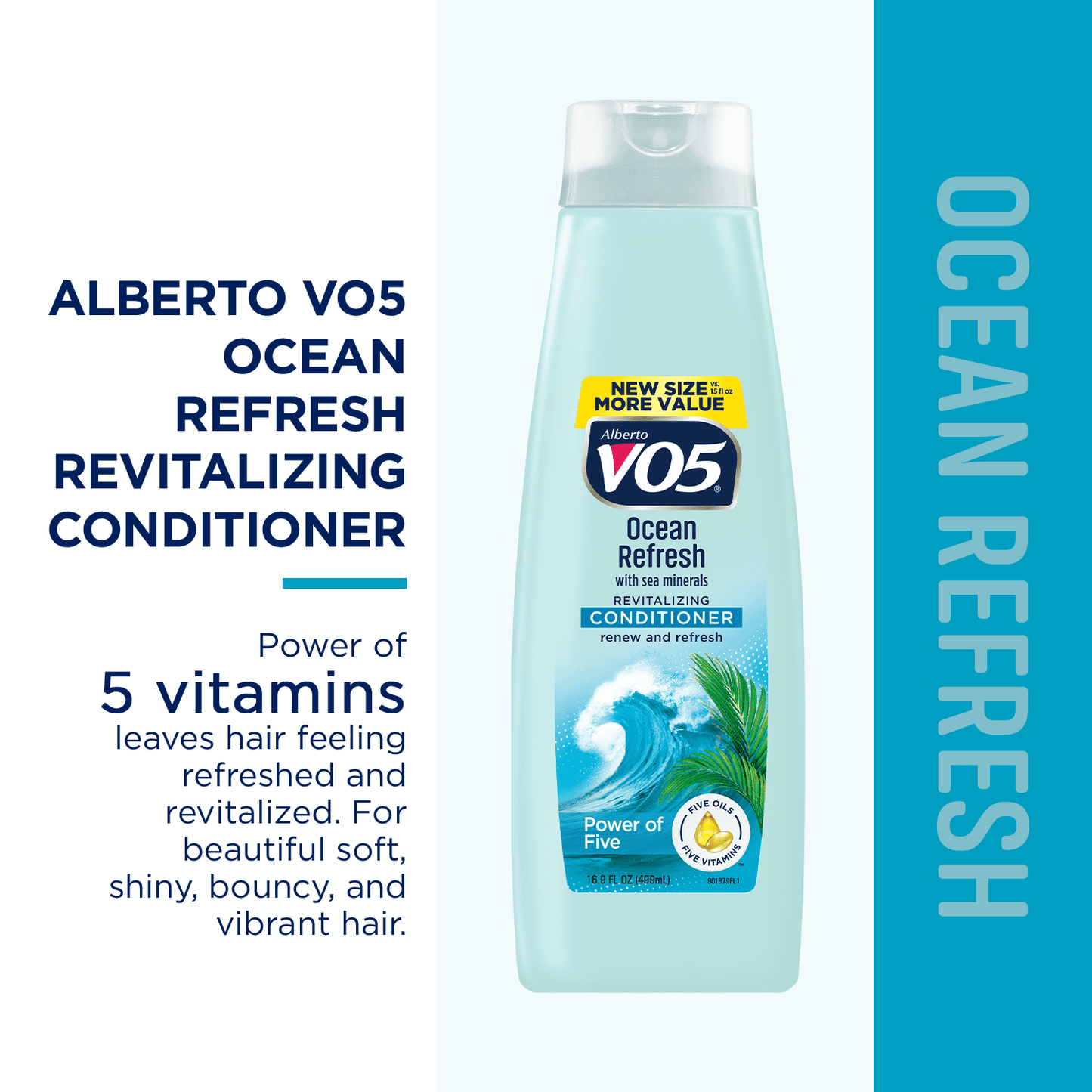 Alberto VO5 Ocean Refresh Revitalizing Conditioner with Sea Minerals, for All Hair Types, 16.9 fl oz
