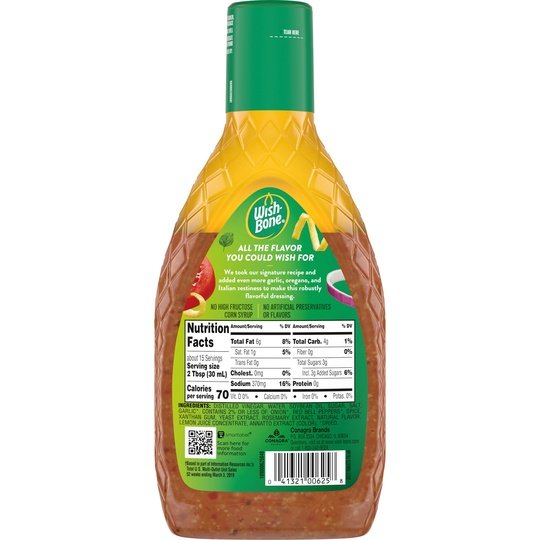 Wish-Bone Zesty Robusto Italian Salad Dressing, 15 fl oz