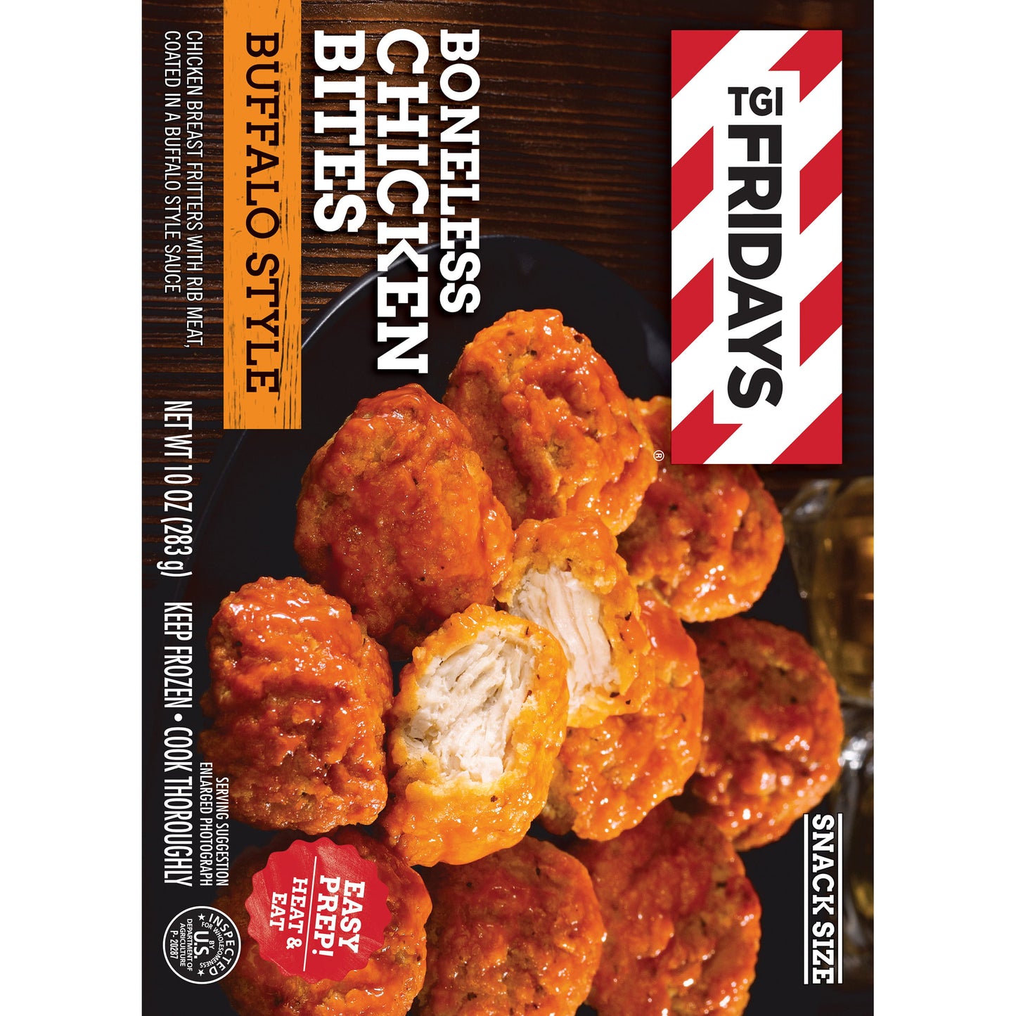 TGI Fridays Frozen Appetizers Buffalo Style Boneless Chicken Bites, 10 oz Box