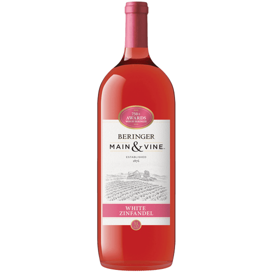 Beringer Main & Vine White Zinfandel California Rose Wine, 1.5 L Glass, ABV 13.00%