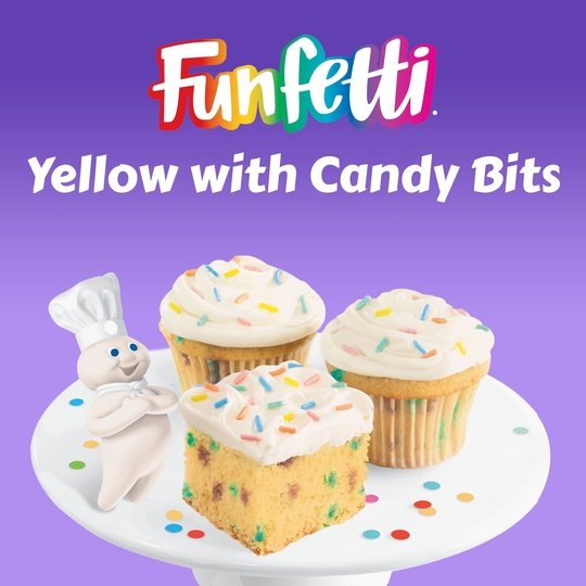 Pillsbury Funfetti Yellow Cake Mix with Candy Bits, 15.25 Oz Box