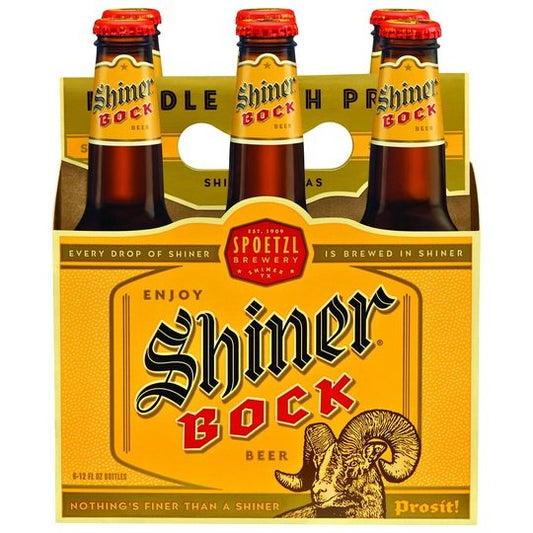 Shiner Bock Beer, Shiner Craft Beer, 6 Pack, 12 fl oz Bottles, 4.4% ABV, 141 Calories, 12.4g Carbs