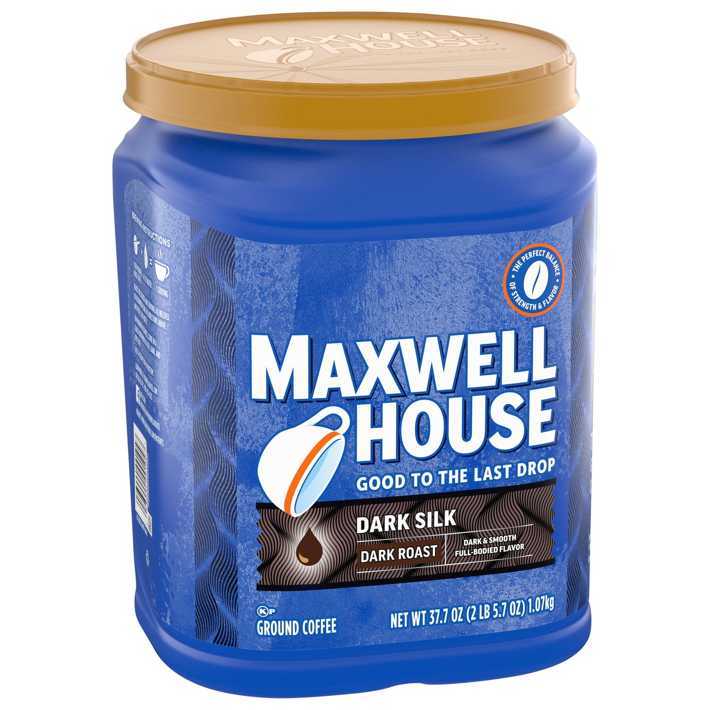 Maxwell House Dark Silk Dark Roast Ground Coffee, 37.7 oz Canister