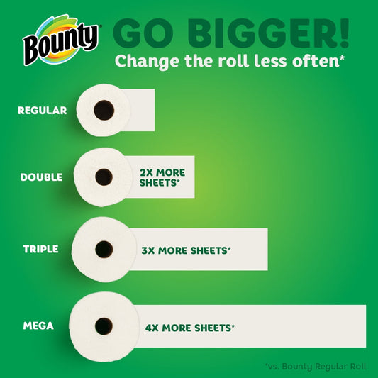 Bounty Select-a-Size Paper Towels, 2 Triple Rolls, Print