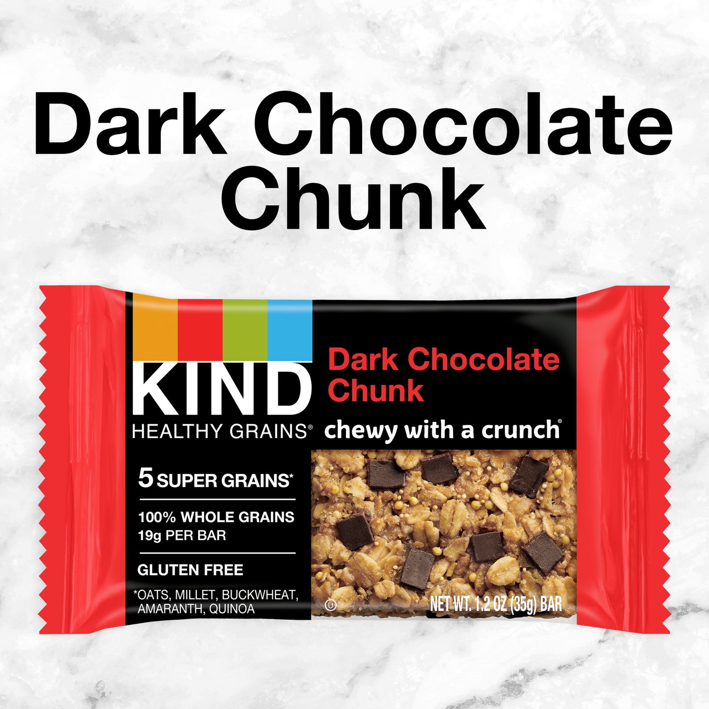 KIND Healthy Grain Gluten Free Dark Chocolate Chunk Snack Bars, 1.2 oz, 5 Count