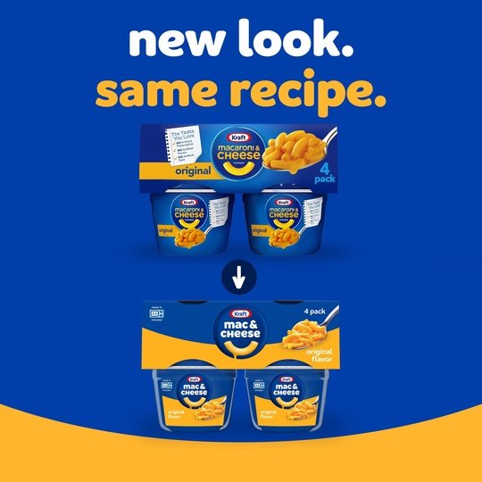 Kraft Original Mac N Cheese Macaroni and Cheese Cups Easy Microwavable Dinner, 4 ct Pack, 2.05 oz Cups