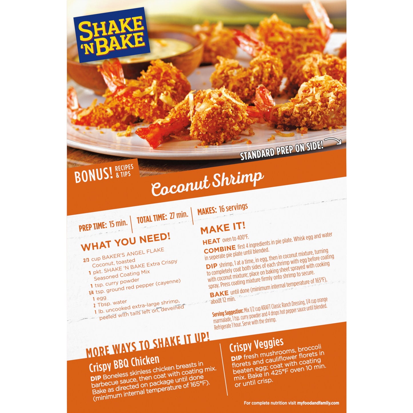 Shake 'N Bake Extra Crispy Seasoned Coating Mix, 5 oz Box, 2 ct Packets