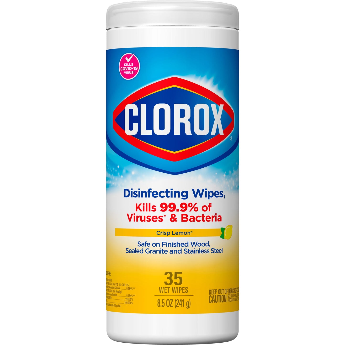 Clorox Bleach-Free Disinfecting and Cleaning Wipes, Crisp Lemon, 35 Count