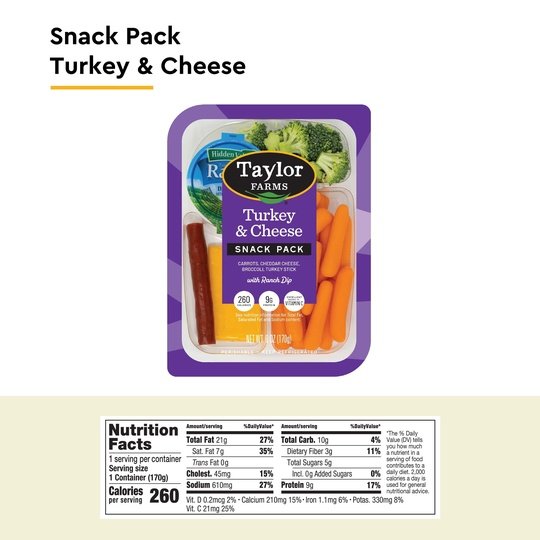 Taylor Farms Turkey & Cheddar Snack Pack, 6 oz