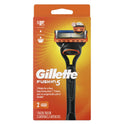 Gillette Fusion5 Men's Razor Handle and 2 Blade Refills, Orange