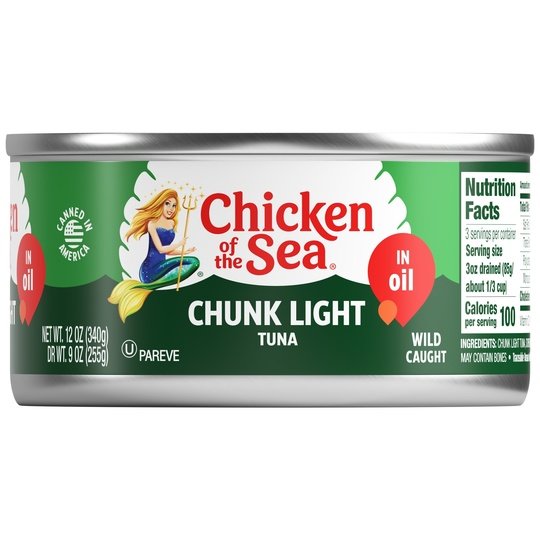 Chicken of the Sea Chunk Light Tuna in Oil, 12 oz Can