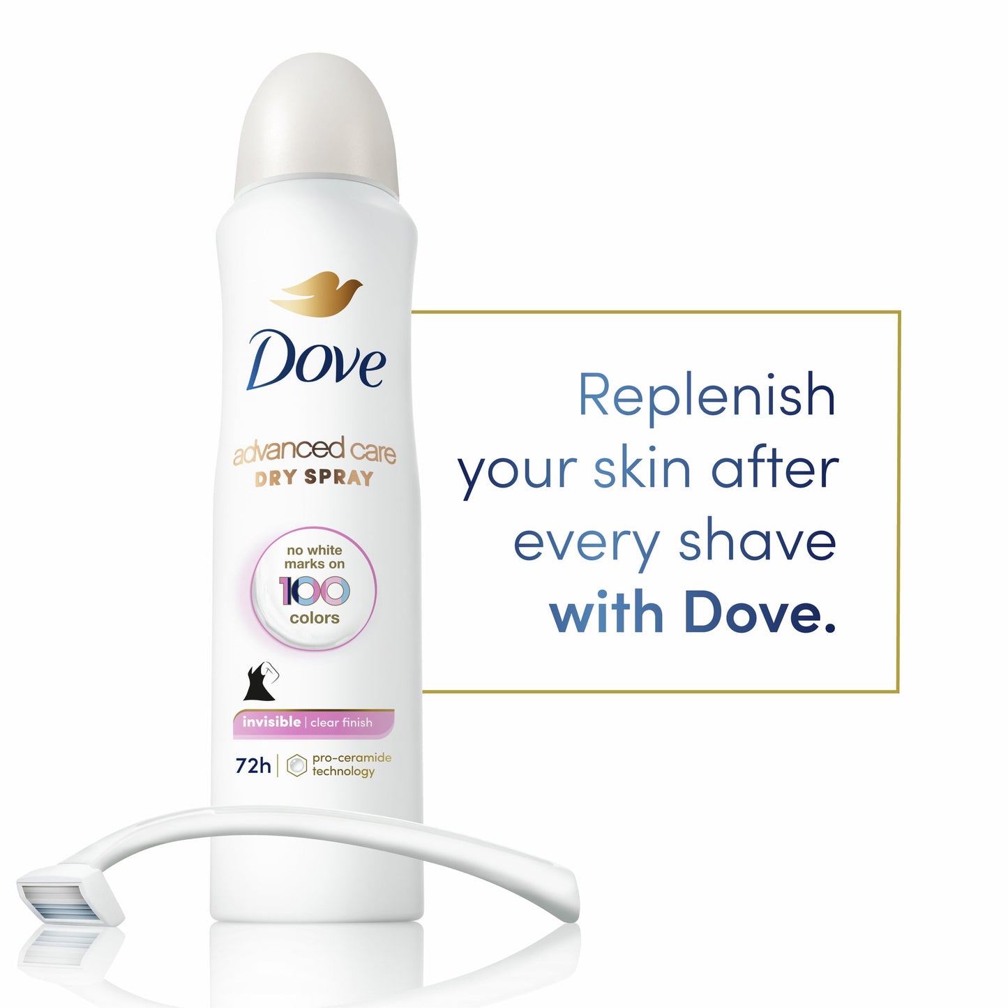 Dove Advanced Care Long Lasting Women's Antiperspirant Deodorant Dry Spray, Clear Finish, 3.8 oz