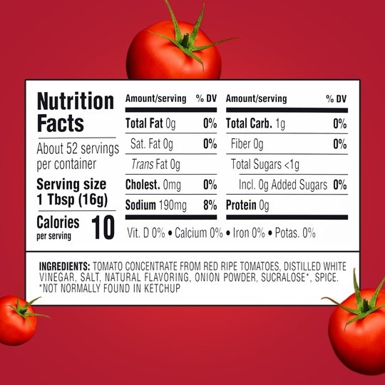 Heinz Tomato Ketchup with No Sugar Added, 29.5 oz Bottle