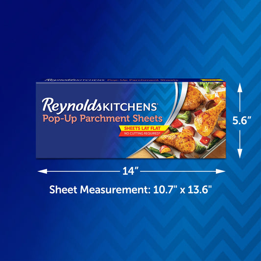 Reynolds Kitchens Pop-Up Parchment Paper Sheets, 10.7x13.6 Inch, 35 Count