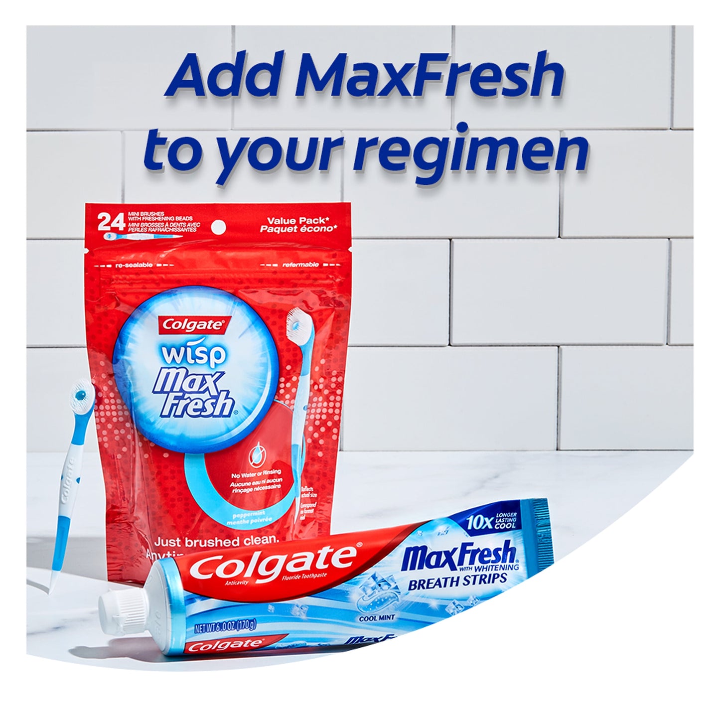 Colgate Max Fresh Travel Size Toothpaste with Mini Breath Strips, Cool Mint, 1.0 Oz