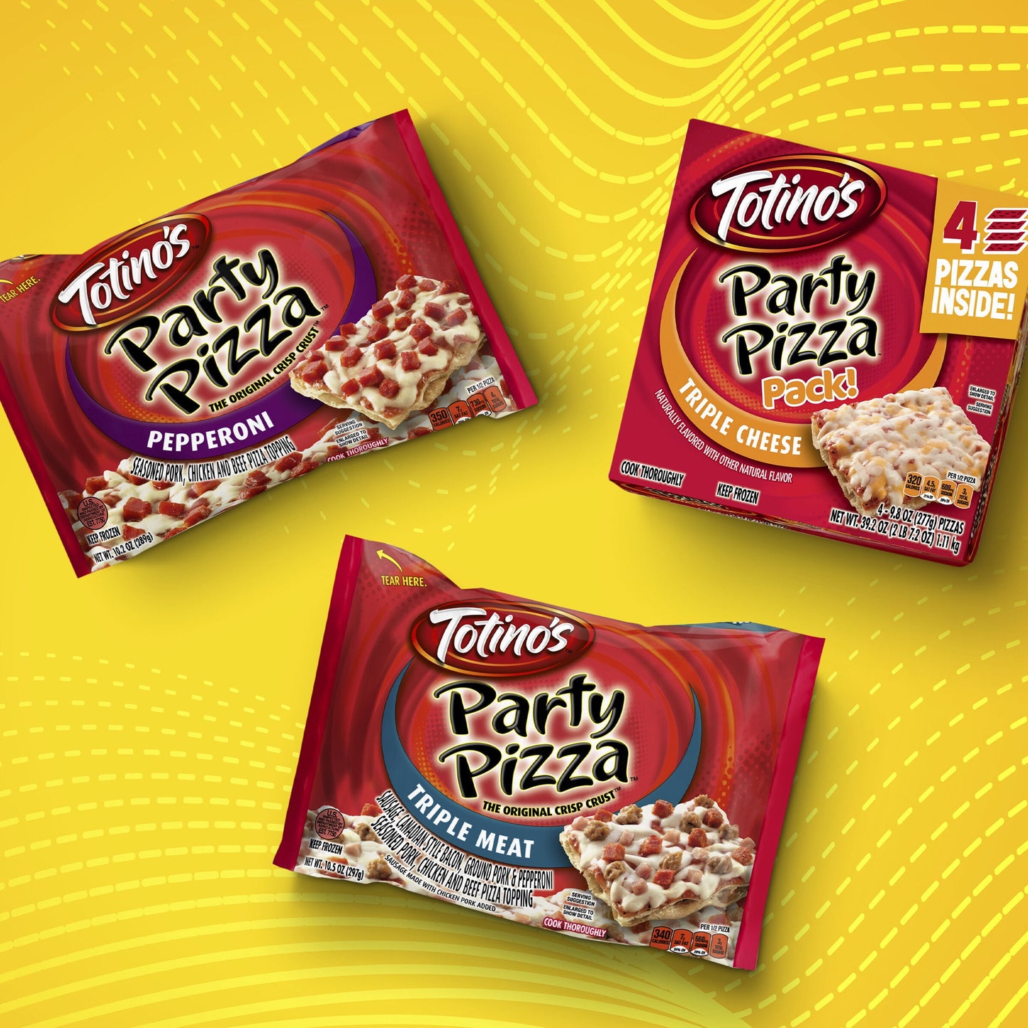 Totino's Party Pizza, Pepperoni Flavored, Frozen Snacks, 1 ct