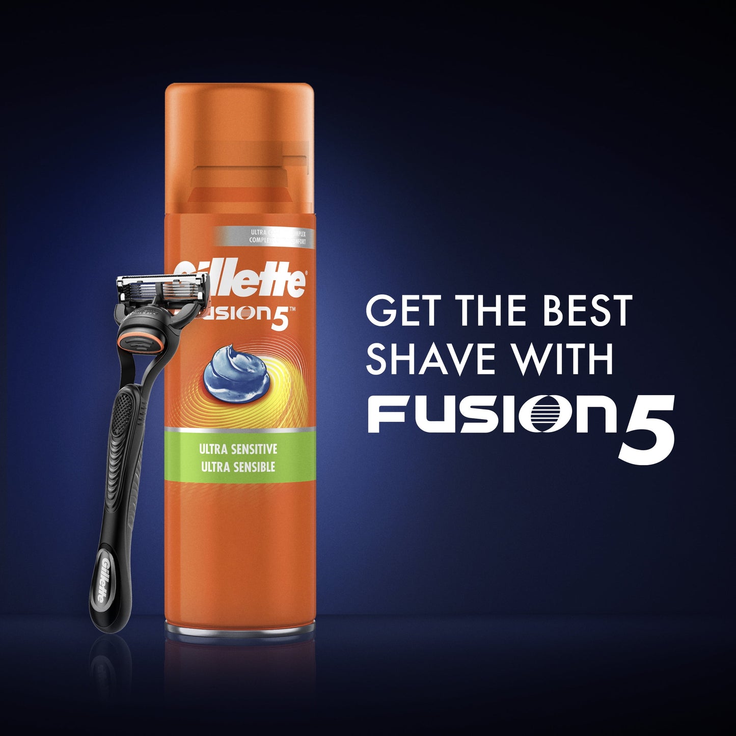 Gillette Fusion Ultra Sensitive Shave Gel for Men, Fragrance Free, 7 oz