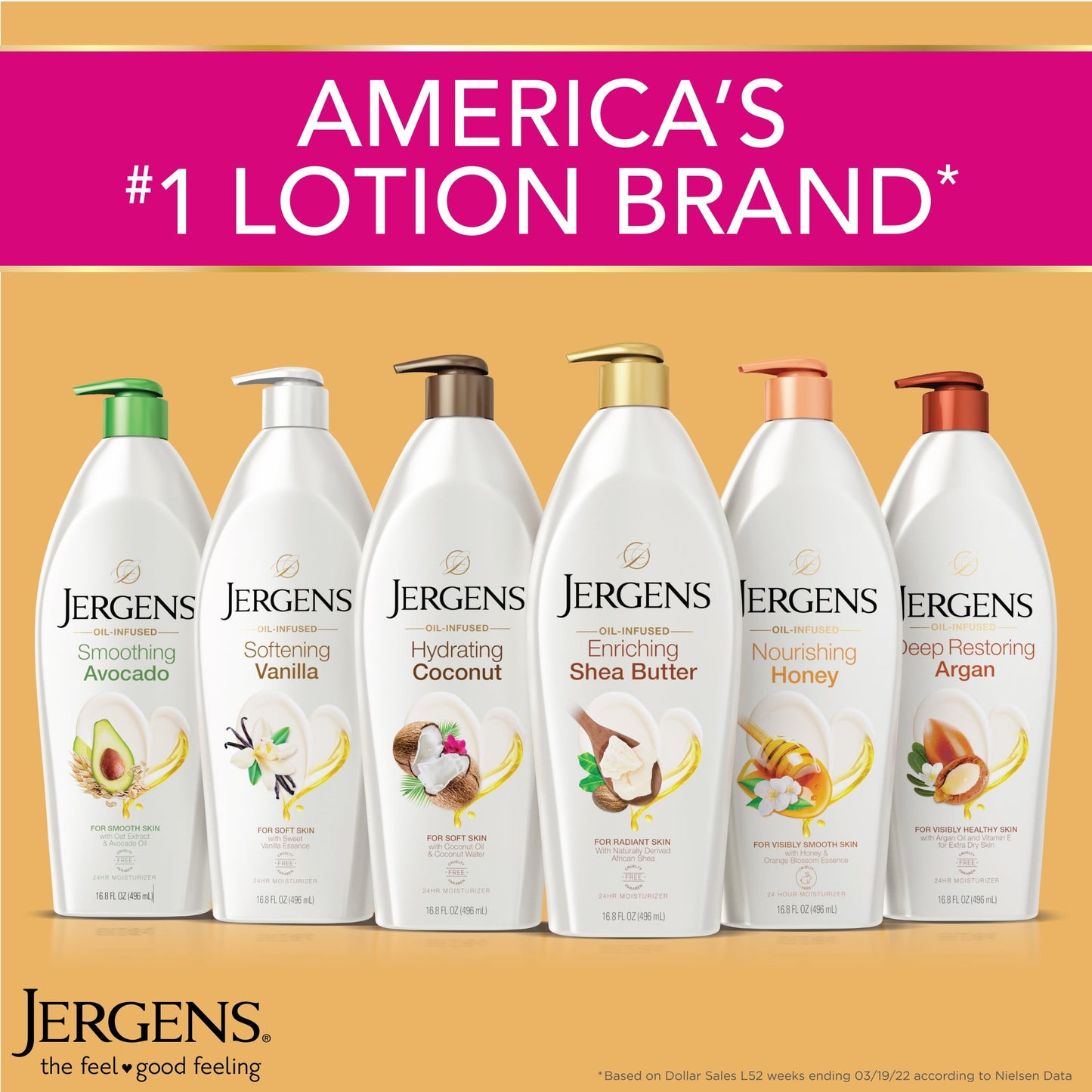 Jergens Hand and Body Lotion, Oil-Infused Coconut Moisturizer, 24hr Hydration, 26.5 fl oz