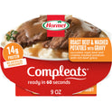 HORMEL COMPLEATS Roast Beef & Mashed Potatoes, Shelf Stable, 9 oz Plastic Tray