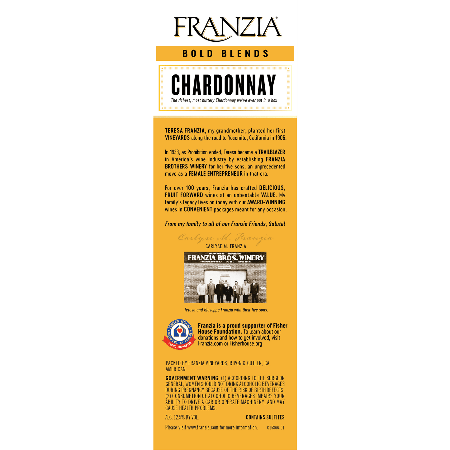 Franzia Rich & Buttery Chardonnay White Wine, 5 L Bag In Box, ABV 12.50%